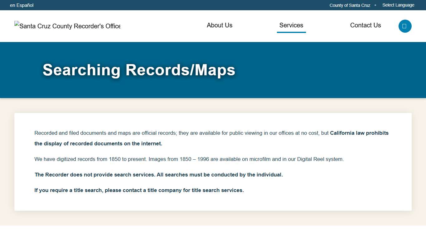 Searching Records/Maps